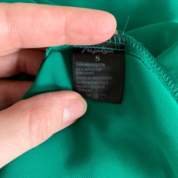 Papaya Sheer Kelly Green Blouse - Picture 8 of 8